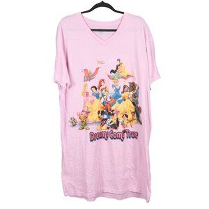 Disney Store Princess Nightshirt One Size Womens Dreams Come True Short Sleeve